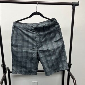 PGA Tour Gray Plaid Shorts with Blue Windowpane